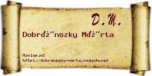 Dobránszky Márta névjegykártya