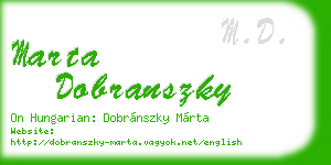 marta dobranszky business card
